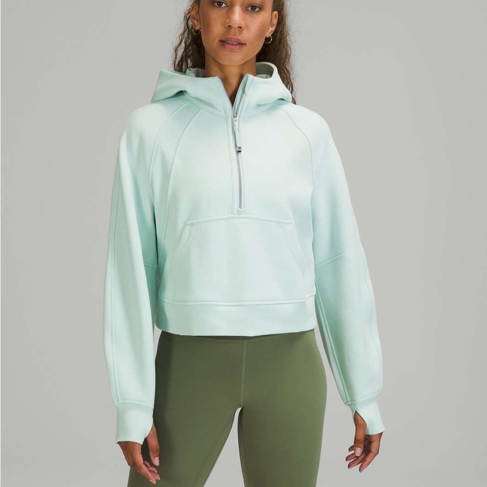 Lululemon scuba oversized half zip hoodie delicate mint